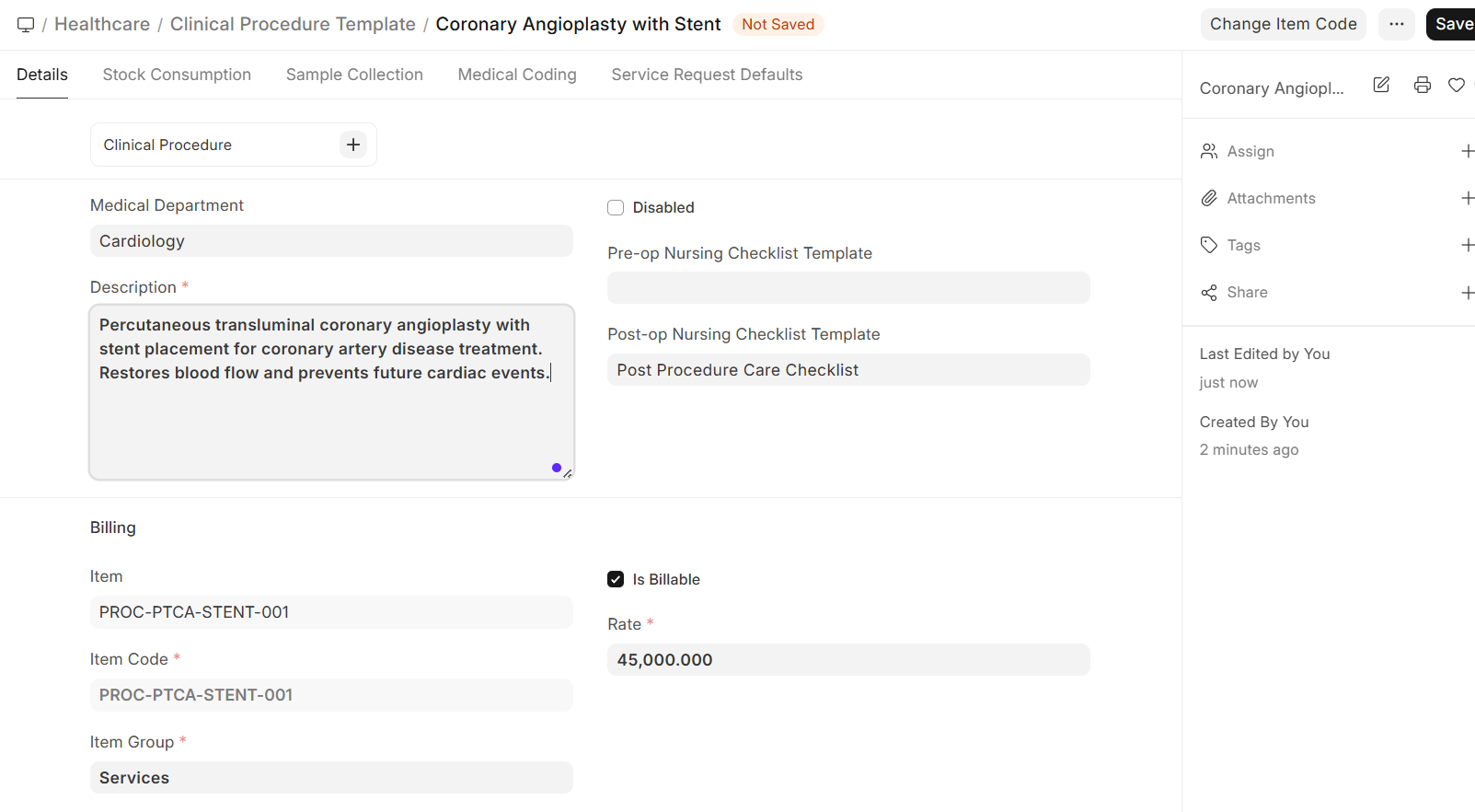 Clinical Procedure Template