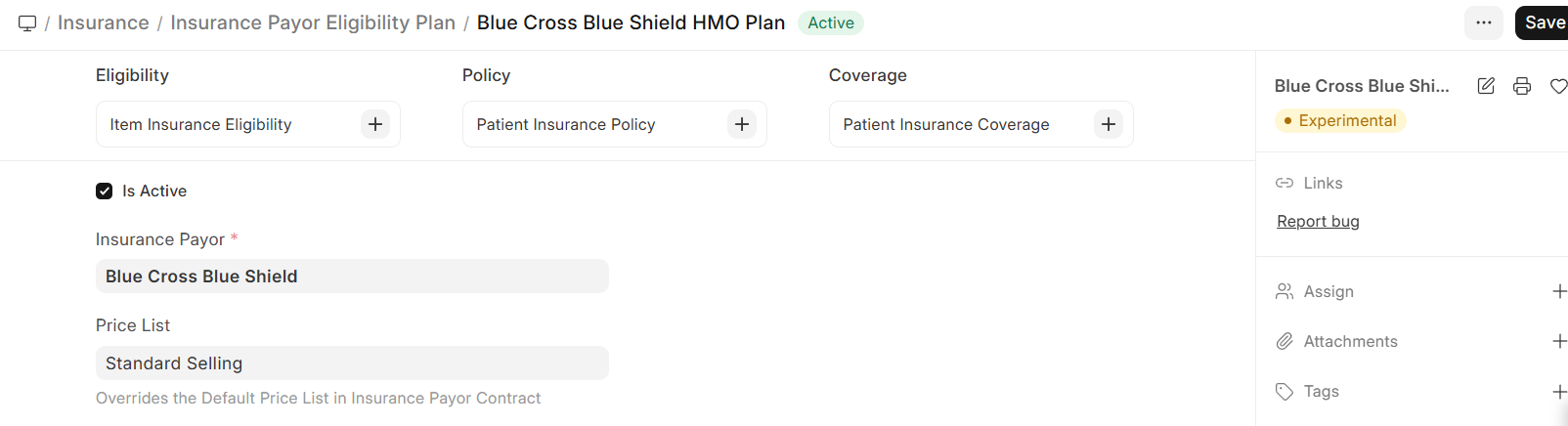Insurance Payor Eligibility