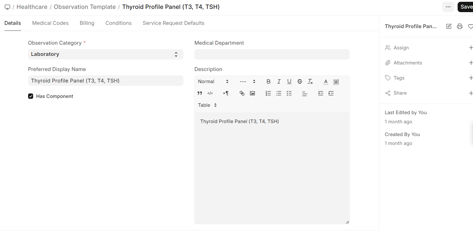 Observation Template