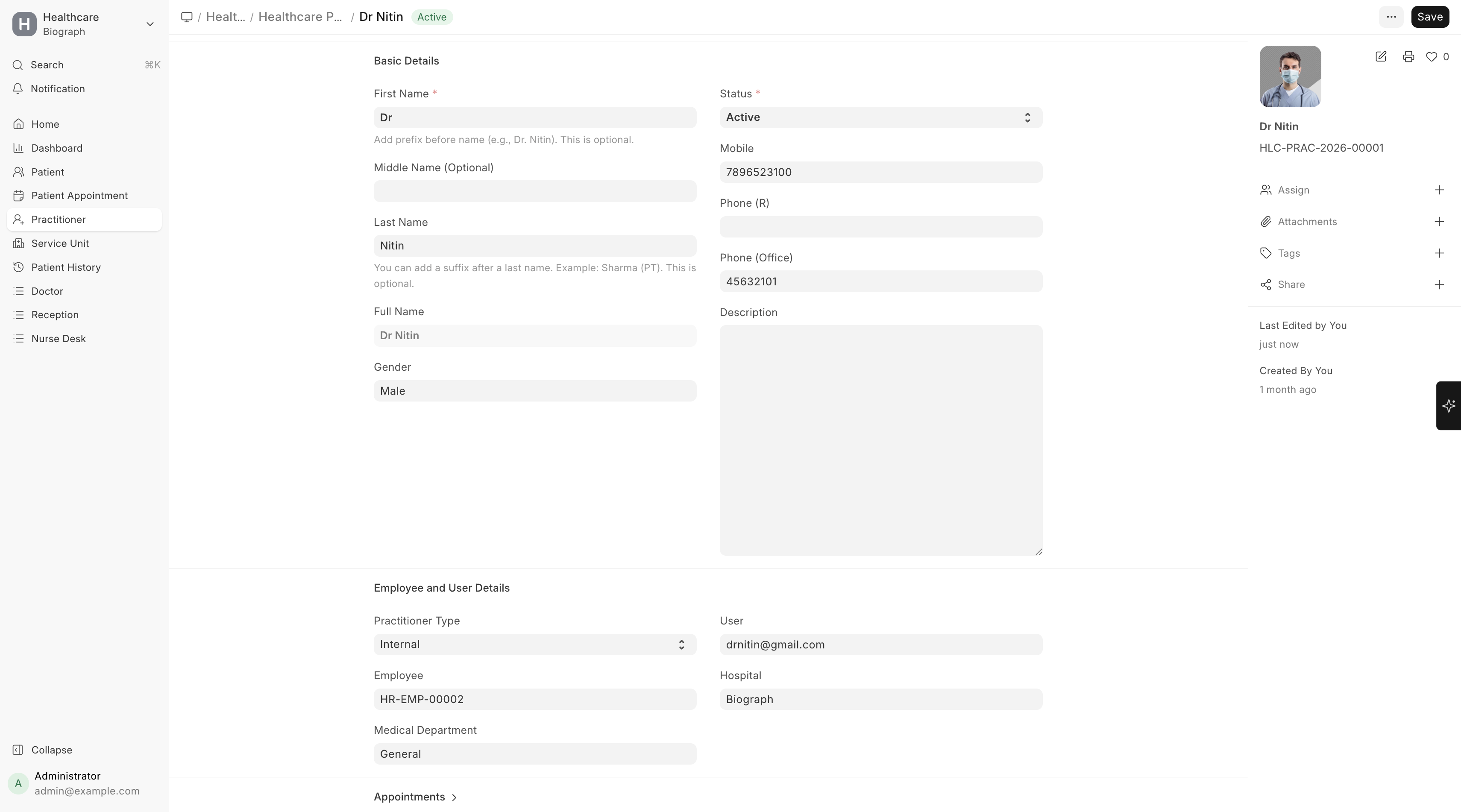 Healthcare Practitioner Form