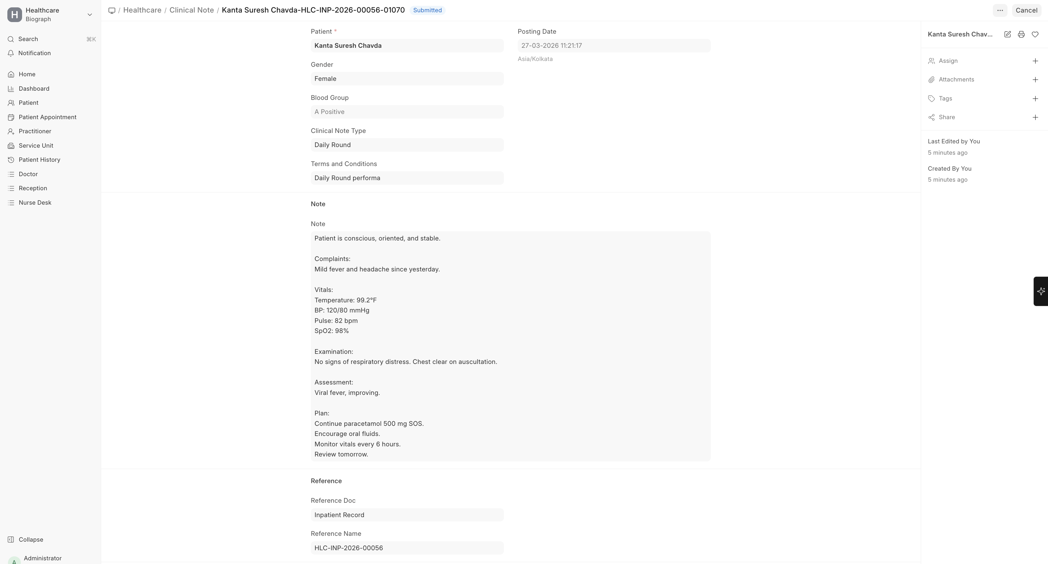 Inpatient Progress Notes