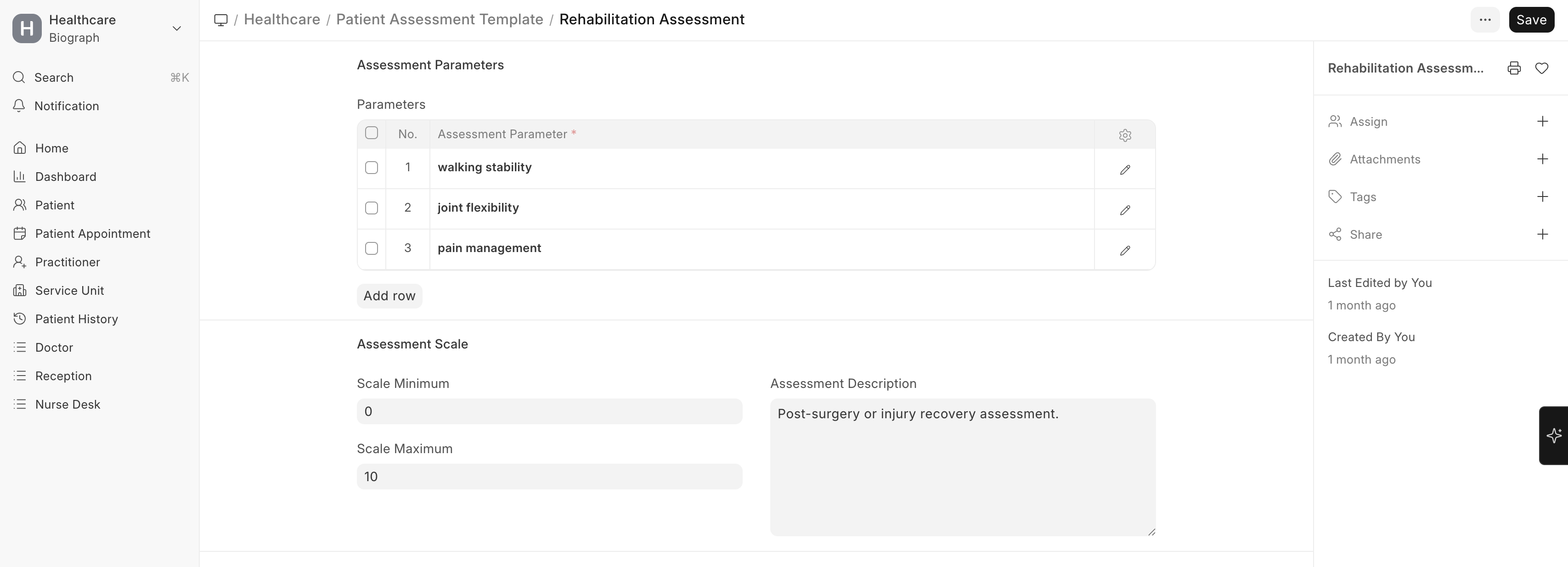 Patient Assessment Template