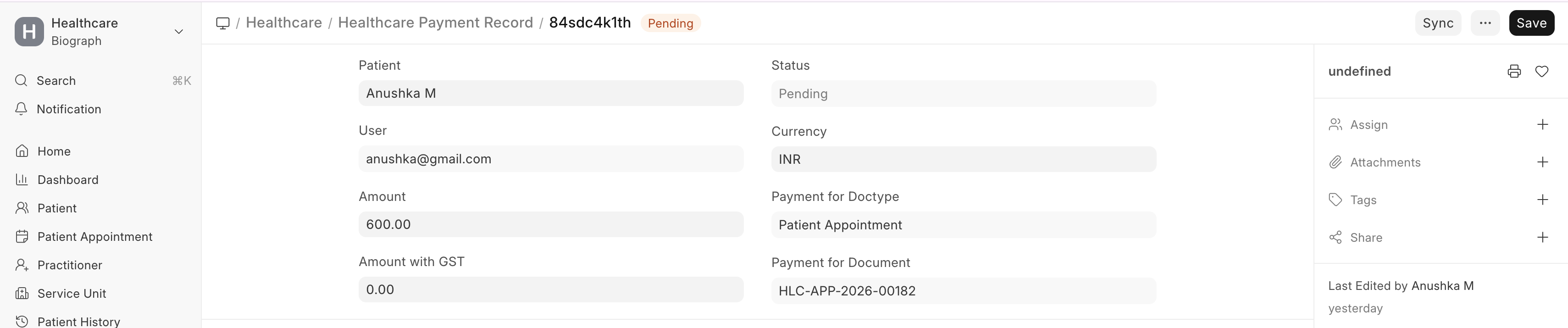 Payment from Sales Invoice3