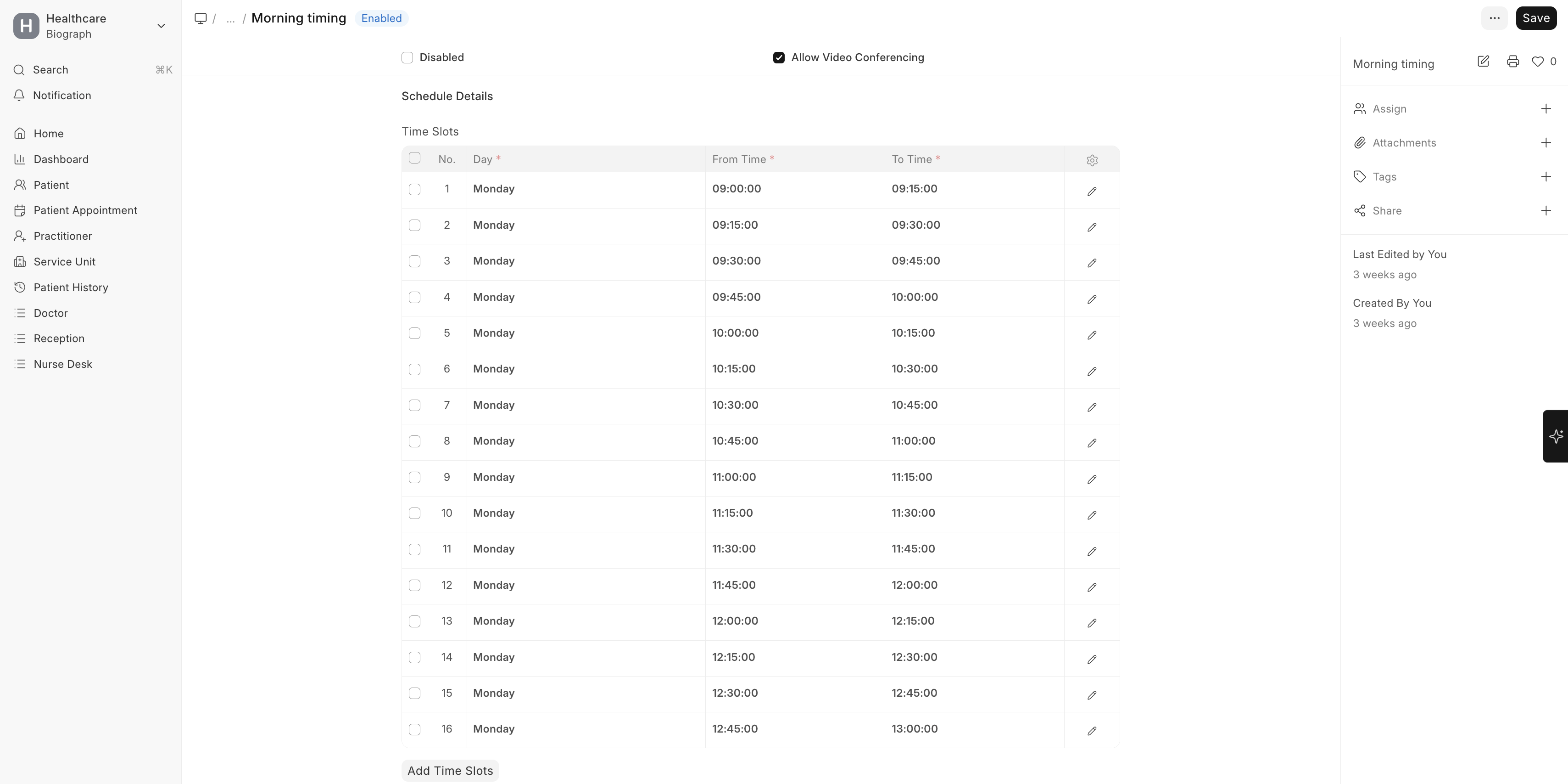 Practitioner Schedule1