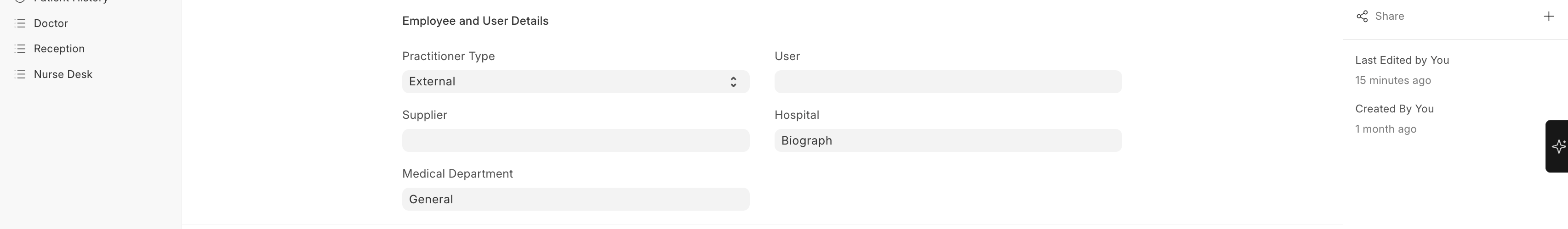 External Practitioner Type