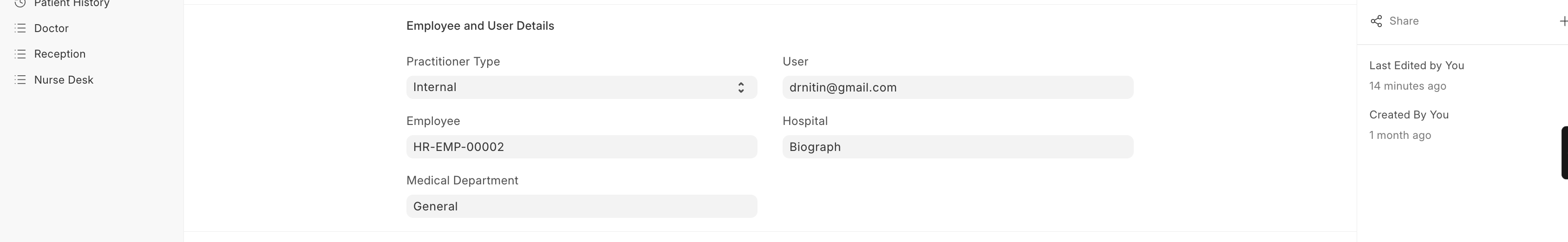 Internal Practitioner Type