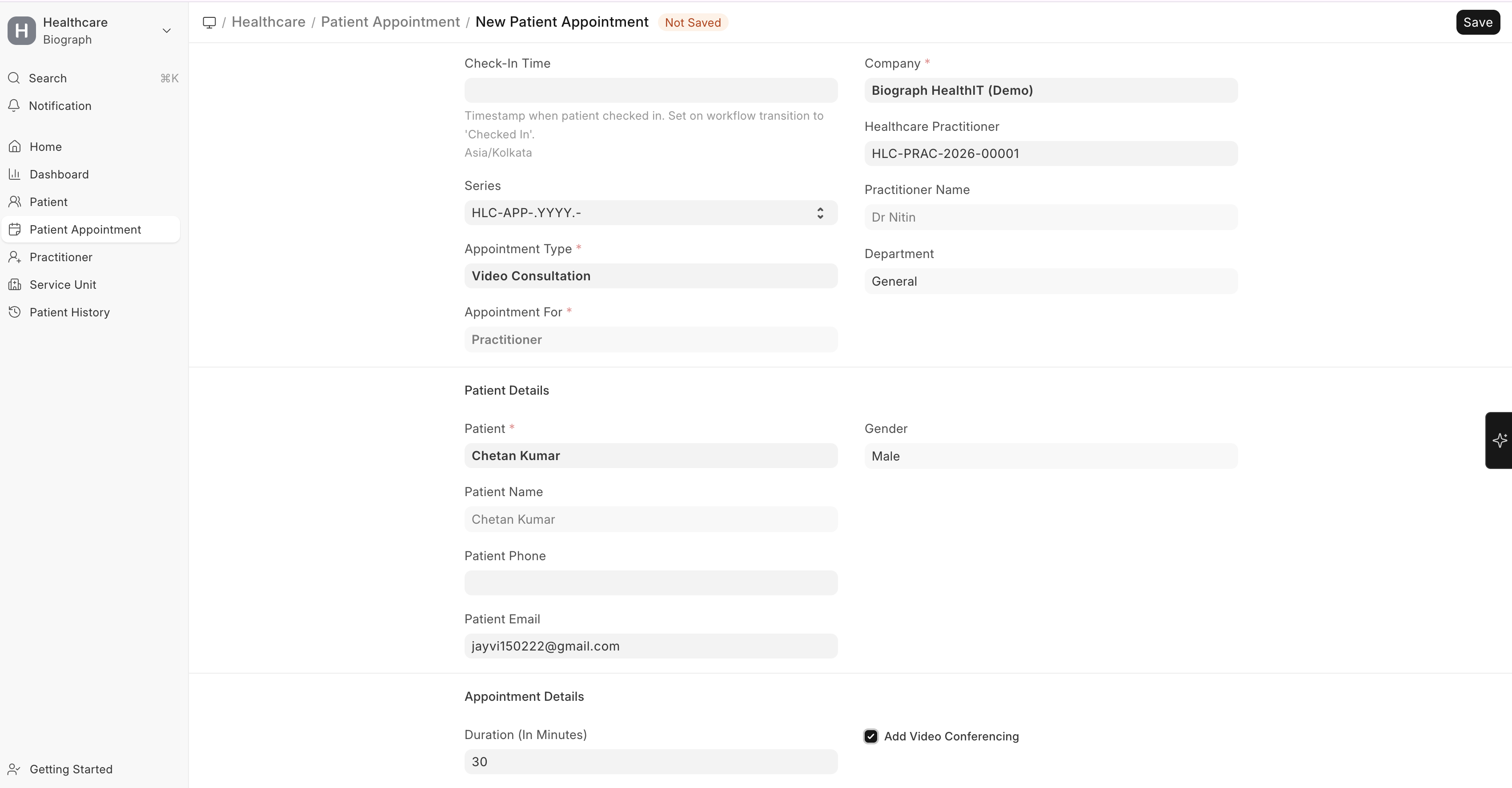 Create Teleconsultation Appointment