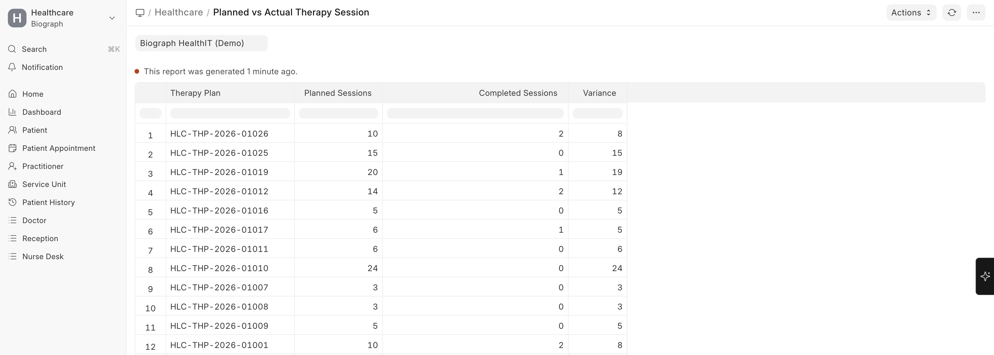 Therapy Session Report